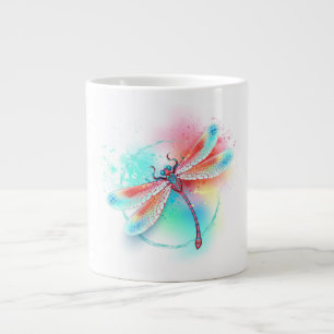 Rote Libelle im Aquarellhintergrund Jumbo-Tasse