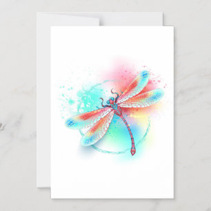 Rote Libelle im Aquarellhintergrund Magneteinladung