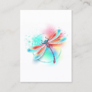 Rote Libelle im Aquarellhintergrund Rabattkarte