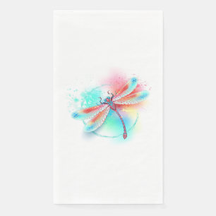 Rote Libelle im Aquarellhintergrund Serviette