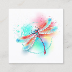 Rote Libelle im Aquarellhintergrund Treuekarte