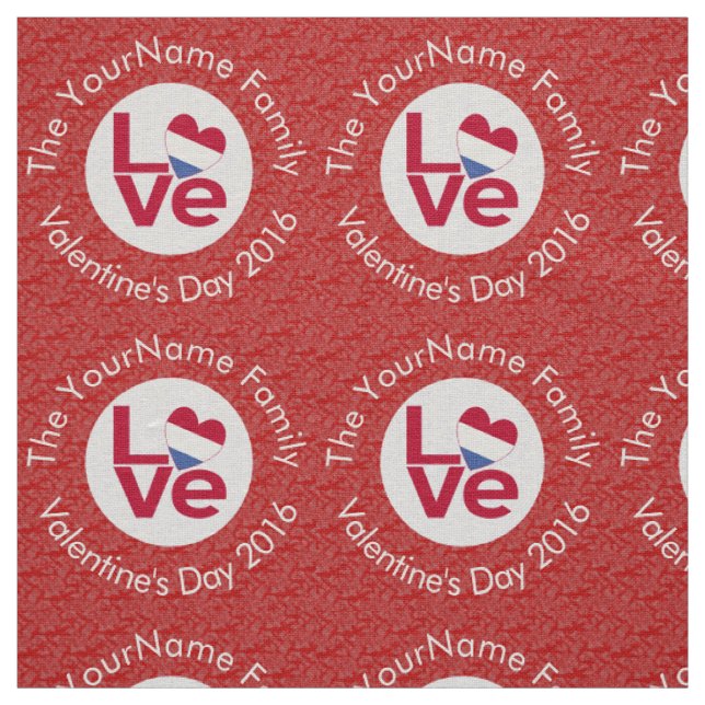Rote LIEBE der Niederlande Personalisiert Stoff (Muster)