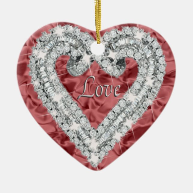 Rote Liebe Diamond Heart Ornament (Vorne)