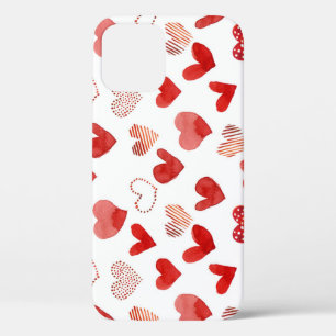 Rote Liebe Herz, Aquarellmuster. Case-Mate iPhone Hülle