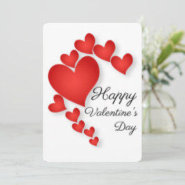 Rote Liebe Herzform Valentinstag Grußkarte Feiertagskarte