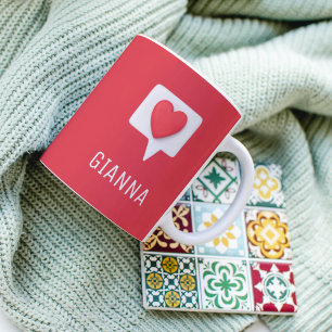 Rote Liebe Herzromantik Personalisierte Mädchenbez Kaffeetasse