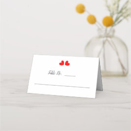 Rote Liebe hört auf weißer Hochzeit Platzkarte