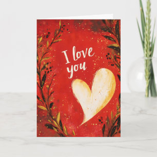 Rote Liebe Ich liebe Dich Feiertagskarte