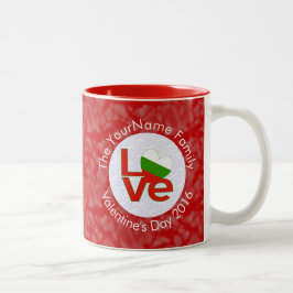 Rote LIEBE in Bulgarien Personalisiert Zweifarbige Tasse