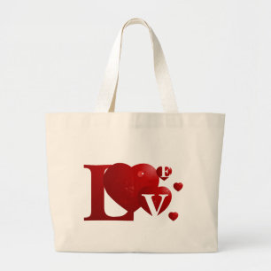 Rote LIEBE Jumbo Stoffbeutel