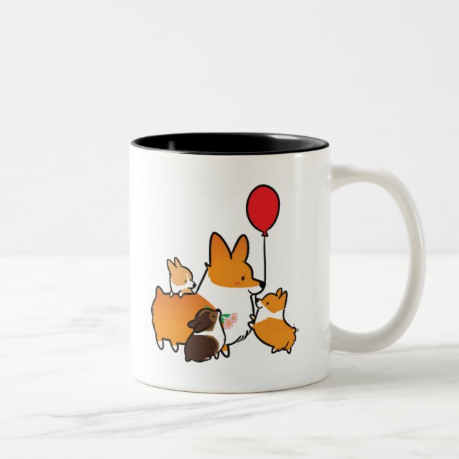 Rote Liebe-Mama-Tasse | CorgiThings des Corgi-I Zweifarbige Tasse (Rechts)