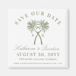 Rote Liebe mit Knotted Palm Trees - das Datum spei Magnet