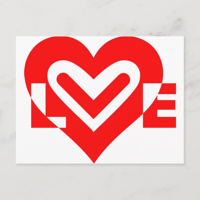 Rote Liebe Postkarte (Vorderseite)
