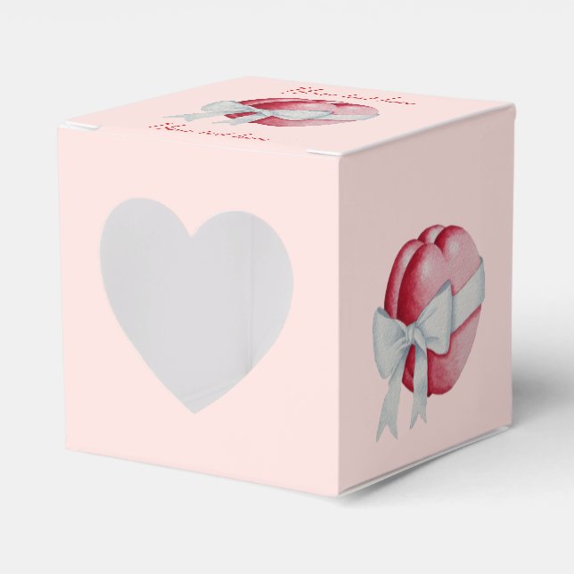 Rote Liebe Romantik Herz für Valentine Geschenkschachtel (Vorderseite)