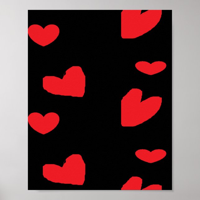 Rote Liebe Schwarz Poster (Vorne)