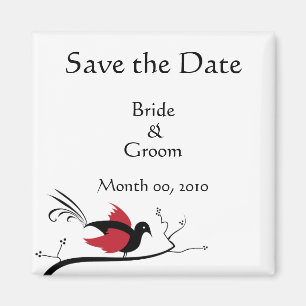 Rote Liebe-Vogel-Save the Date Magneten Magnet