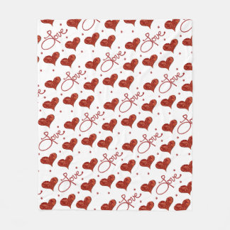 Rote Liebesdecke Fleecedecke