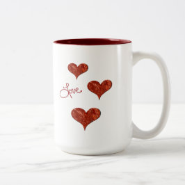 Rote Liebestasse Zweifarbige Tasse
