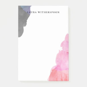 Rote Lila graue Aquarellsteine - Individuelle Name Post-it Klebezettel