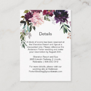 Rote Lila grüne Floral Spray-Karten Begleitkarte