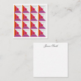 Rote, Lila, orange und weiße Holzhütte Mitteilungskarte