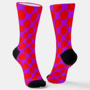 Rote Lila Punkte Socken