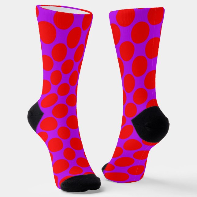 Rote Lila Punkte Socken (Gewinkelt)