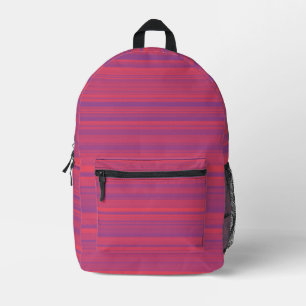 Rote Lila Streifen Nahtloses Muster Bedruckter Rucksack
