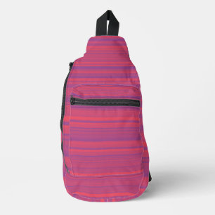Rote Lila Streifen Nahtloses Muster Crossbody Bag