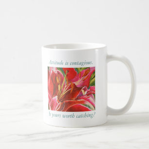 Rote Lilien-Haltungs-Ermutigungs-Tasse Tasse
