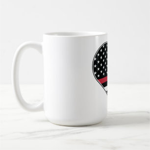 Rote Linie Flagge Herz Kaffeetasse