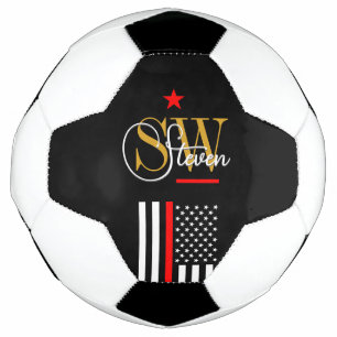 Rote Linie und Mit Monogramm Name / Moderne Unters Fußball
