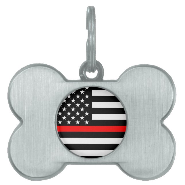 Rote Linie US-Flagge auf a Tiermarke (Vorderseite)
