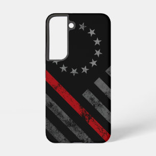 Rote Linie Vintage-Amerikanische Flagge Samsung Galaxy Hülle