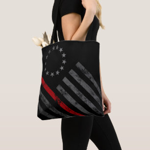 Rote Linie Vintage-Amerikanische-Flagge-Tragetasch