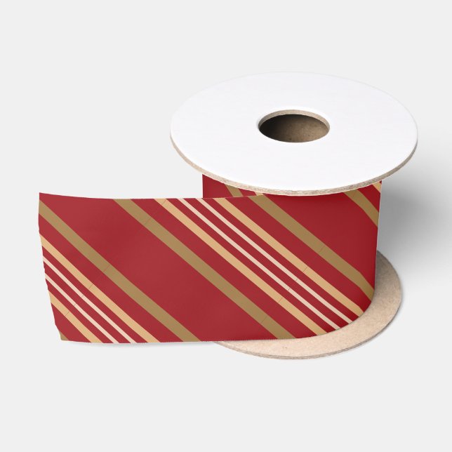 Rote-Linien-Muster Satinband (Spule)