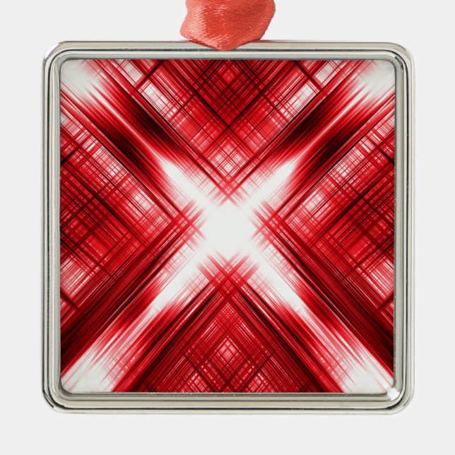 Rote Linien Ornament Aus Metall (Vorne)