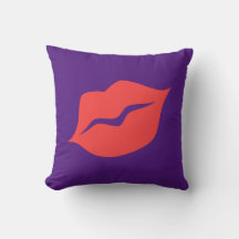 Rote Lippen 16"x16" Quadrat Dekorativ