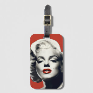 Rote Lippen auf Rot Marilyn Gepäckanhänger