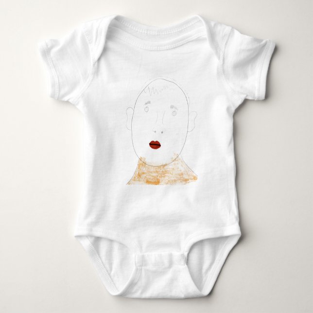 Rote Lippen Baby Strampler (Vorderseite)