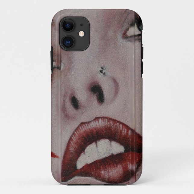 Rote Lippen Case-Mate iPhone Hülle (Rückseite)