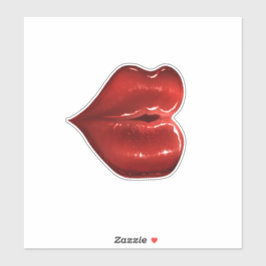 Rote Lippen Custom-Cut Vinyl Sticker Kiss