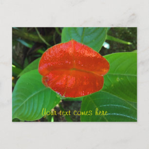 Rote Lippen Feiertagspostkarte