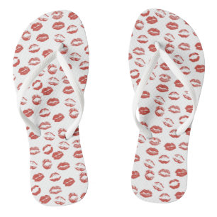 Rote Lippen Küsse Flip Flops