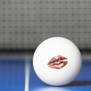 Rote Lippen Küsse Flirtend Tischtennisball