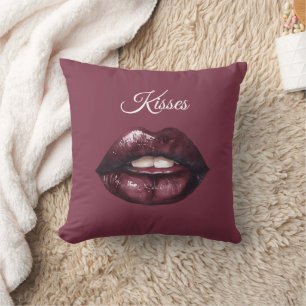 Rote Lippen Küsse Kissen