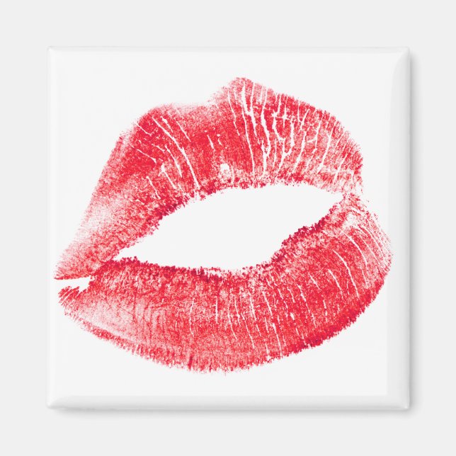 Rote Lippen küssen Magnet (Vorne)