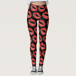 Rote Lippen Leggings