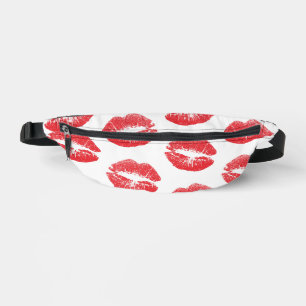 Rote Lippen, Lippenmuster, Roter Lippenstift, Kuss Bauchtasche