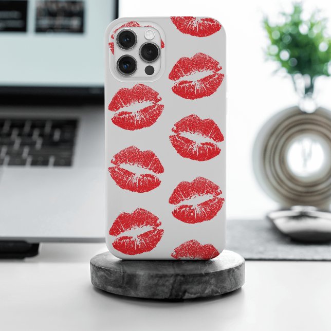 Rote Lippen, Lippenmuster, Roter Lippenstift, Kuss Case-Mate iPhone Hülle (Von Creator hochgeladen)
